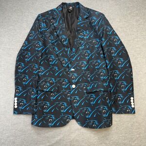Carolina Panthers Suit Jacket Blazer Mens 40 All Over Print Football Party Funny